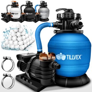 tillvex® Sandfilteranlage mit Pumpe Filteranlage...