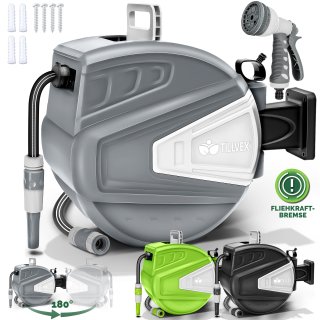 tillvex Schlauchtrommel Wasser 15-30m mit Wandhalterung +...